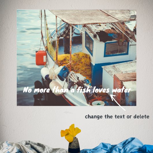 Vissende boot aan de Middellandse Zee Poster