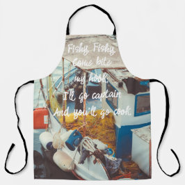 Vissende boot aan de Middellandse Zee Schort