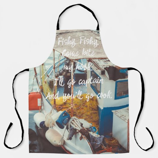 Vissende boot aan de Middellandse Zee Schort (Voorkant)