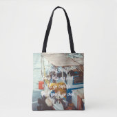 Vissende boot aan de Middellandse Zee Tote Bag (Voorkant)