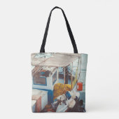 Vissende boot aan de Middellandse Zee Tote Bag (Achterkant)