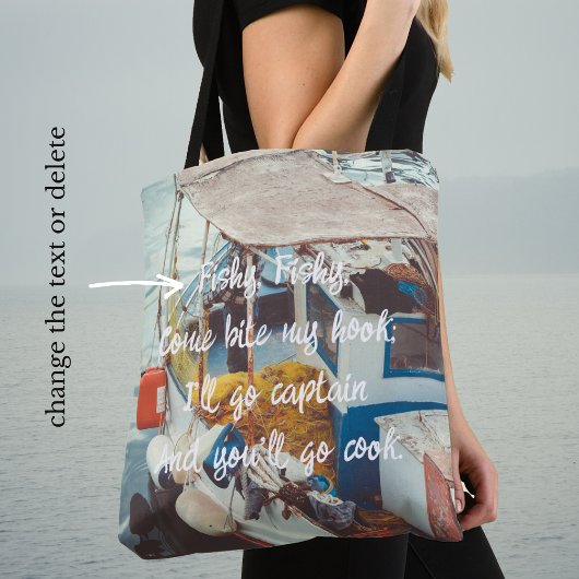 Vissende boot aan de Middellandse Zee Tote Bag
