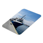 Vissende boot bij aanmeren magneet (Linkerzijde)
