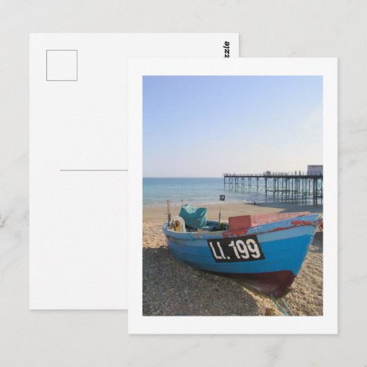 Vissende boot bij Bognor Regis Sussex UK Briefkaart (Voorkant / Achterkant)