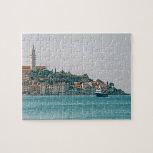 Vissende boot bij Rovinj Kroatië Legpuzzel (Horizontaal)