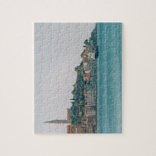 Vissende boot bij Rovinj Kroatië Legpuzzel (Verticaal)