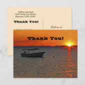 Vissende boot bij zonsondergang, dank u Briefkaart (Voorkant / Achterkant)