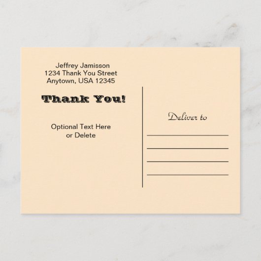 Vissende boot bij zonsondergang, dank u Briefkaart (Achterkant)