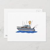 Vissende boot briefkaart (Voorkant / Achterkant)