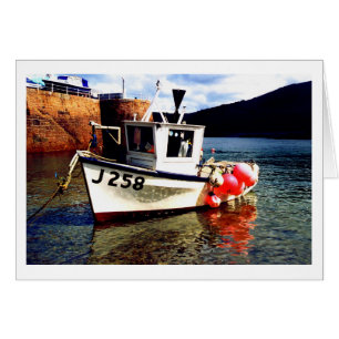 Vissende boot in Bonne Nuit Harbour Jersey card