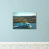 Vissende boot in de Bayou Canvas Afdruk (Insitu (Houten vloer))