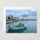 Vissende boot in Harbour Corinth Greece Briefkaart (Voorkant / Achterkant)