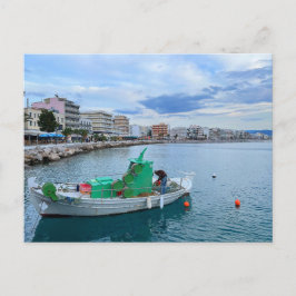 Vissende boot in Harbour Corinth Greece Briefkaart