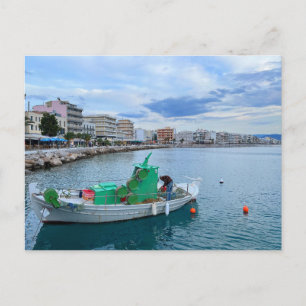 Vissende boot in Harbour Corinth Greece Briefkaart