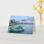 Vissende boot in Harbour Corinth Greece Kaart (Gele Bloem)