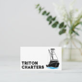 Vissende boot in het water visitekaartje (Staand voorkant)