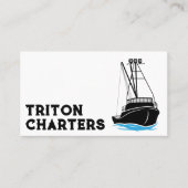 Vissende boot in het water visitekaartje (Voorkant)