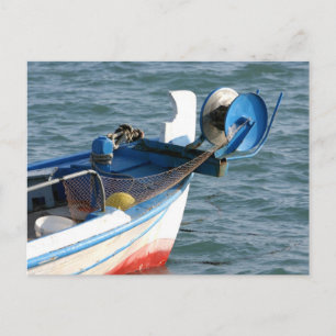 Vissende boot in Katakolon Griekenland Briefkaart