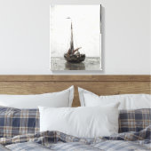 Vissende boot Jacob Maris Zee landschap Canvas Afdruk (Insitu (Slaapkamer))