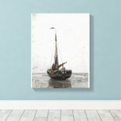Vissende boot Jacob Maris Zee landschap Canvas Afdruk (Insitu (Houten vloer))
