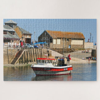 Vissende boot, Looe, Cornwall, Engeland Legpuzzel