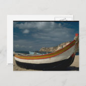 Vissende boot, Nazur, Portugal Briefkaart (Voorkant / Achterkant)