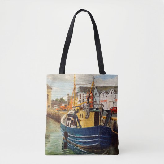 Vissende boot op de Canvas tas van Harbour (Voorkant)