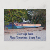 Vissende boot op het strand van Tamarindo, Costa R Briefkaart (Voorkant)