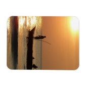 Vissende boot op zonsondergang magneet (Horizontaal)