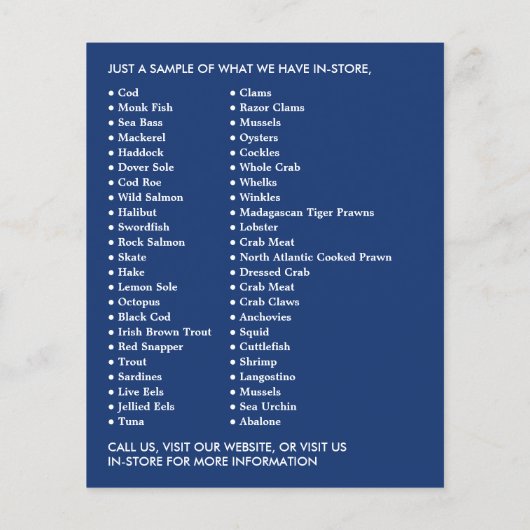 Vissende boot, visser/vrouw, vismarkt flyer (Achterkant)