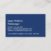 Vissende boot, visser/vrouw, vismarkt visitekaartje (Achterkant)