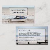 Vissende boot, visser/vrouw, vismarkt visitekaartje (Voorkant / Achterkant)