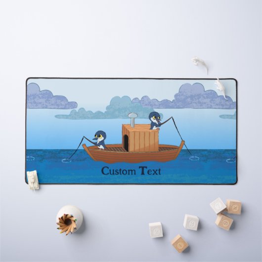 Vissende bootpinguïns - schattige pinguïn cartoon bureaumat (Kindertafel)