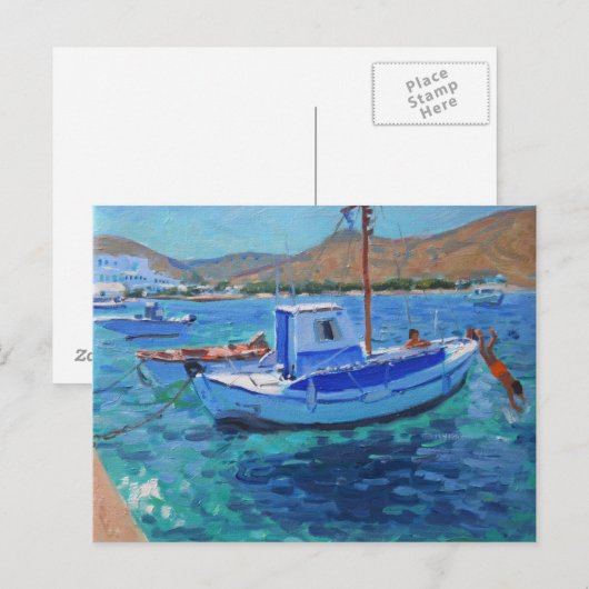 Vissende boten briefkaart (Voorkant / Achterkant)