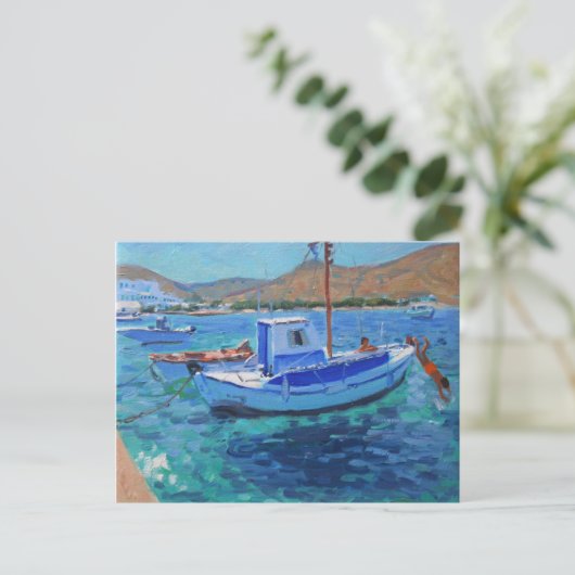 Vissende boten briefkaart (Staand voorkant)