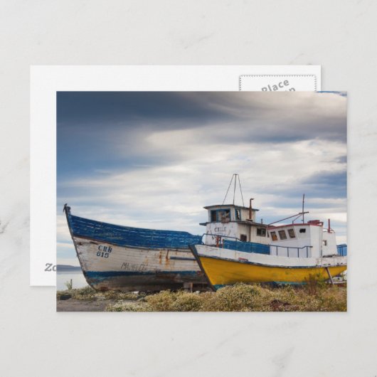 Vissende boten briefkaart (Voorkant / Achterkant)