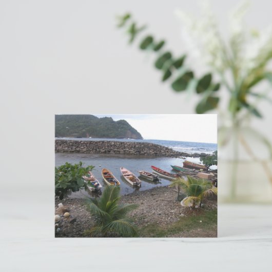 Vissende boten briefkaart (Staand voorkant)