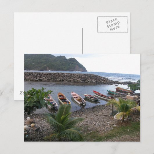 Vissende boten briefkaart (Voorkant / Achterkant)