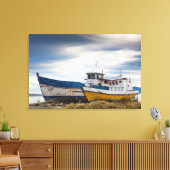 Vissende boten canvas afdruk (Insitu (Woonkamer))