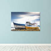 Vissende boten canvas afdruk (Insitu (Houten vloer))