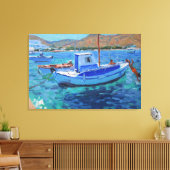 Vissende boten canvas afdruk (Insitu (Woonkamer))