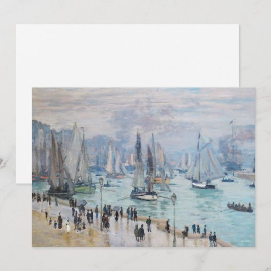 Vissende boten die de haven verlaten | Claude Mone (Voorkant / Achterkant)