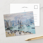 Vissende boten die de haven verlaten | Claude Mone Briefkaart<br><div class="desc">Vist Boats Leaving the Harbour,  Le Havre (1874) door de Franse impressionist Claude Monet. Origineel kunstschilderij is een olie op het canvas die een abstracte kapper toont met schepen op het water en mensen op de voorgrond. Gebruik de ontwerphulpmiddelen om douanetekst toe te voegen of het afbeelding te personaliseren.</div>