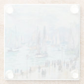 Vissende boten die de haven verlaten | Claude Mone Glazen Onderzetter (Achterkant)