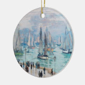 Vissende boten die de haven verlaten | Claude Mone Keramisch Ornament (Links)