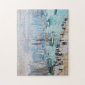 Vissende boten die de haven verlaten | Claude Mone Legpuzzel (Verticaal)