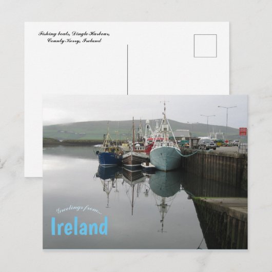 Vissende boten Dingle Harbour County Kerry Ierland Briefkaart (Voorkant / Achterkant)