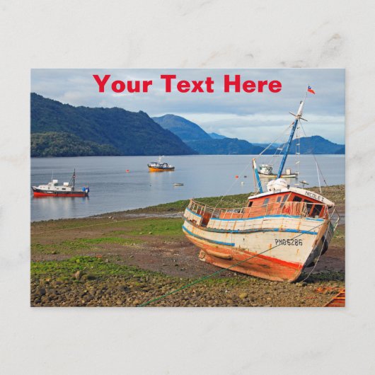 Vissende boten, Hornopiren, Chili Briefkaart (Voorkant)