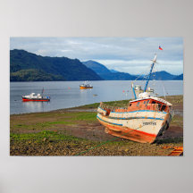 Vissende boten, Hornopiren, Chili