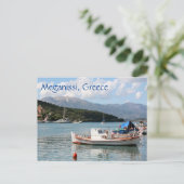 Vissende boten in de haven, Meganissi, Griekenland Briefkaart (Staand voorkant)